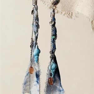 Free People Blue and Silver Dangle Earrings